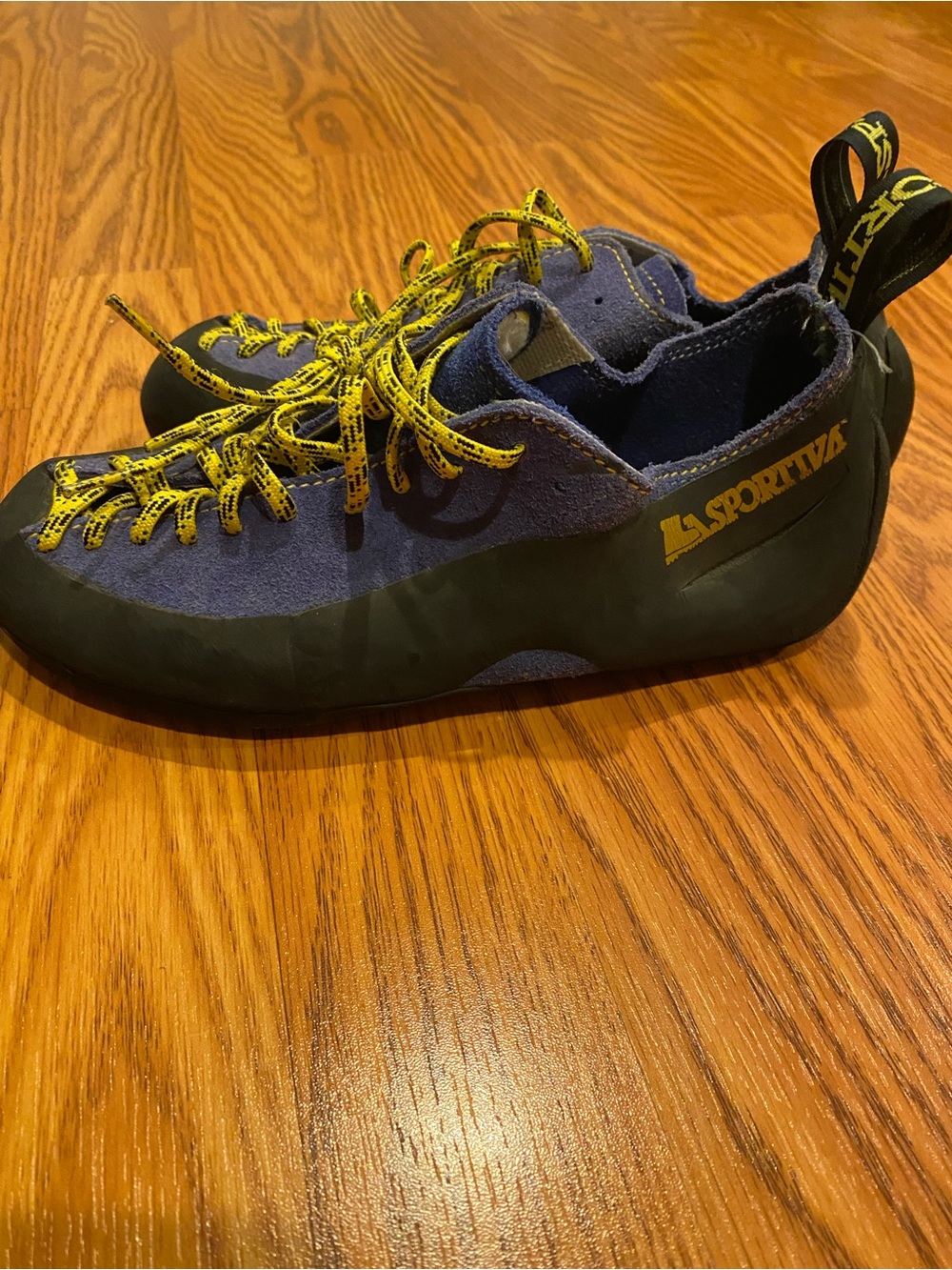 La Sportiva Mythos Rock Climbing Shoes EU 37 Blue Suede Lace-Up Made in Italy 🇮🇹